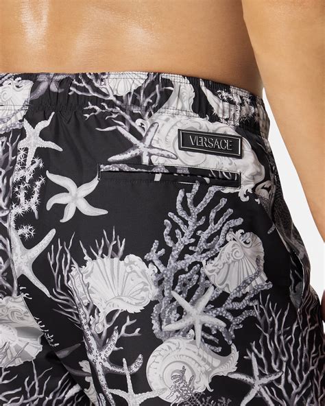 Versace Underwear: Black Barocco Sea Swim Shorts 